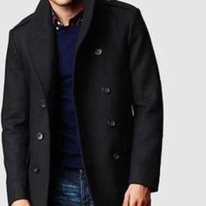 BANANA REPUBLIC-Men's wool double-breasted coat.